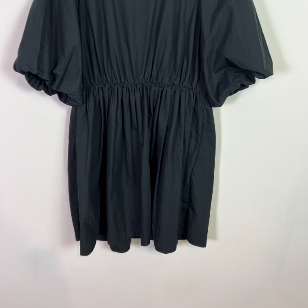 Madewell Women’s Black Poplin Crewneck Bubble Sleeve Mini Dress New Size 10 - Picture 5 of 9